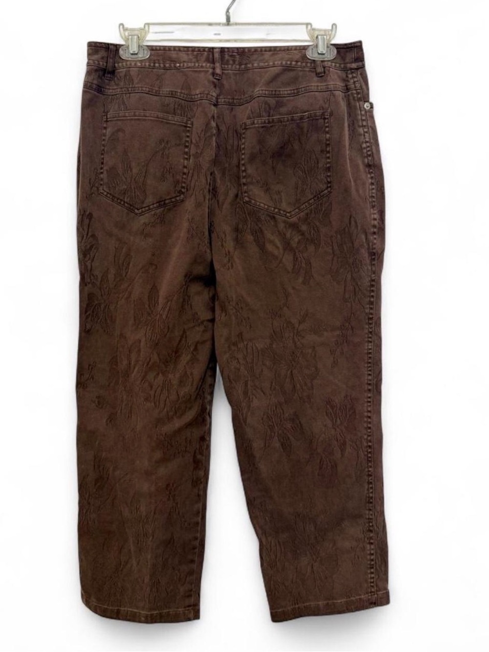 $88 🤎 Peck & Peck Weekend Floral Crop Pants – Size 10 - Picture 3 of 5